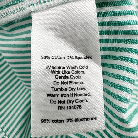 Vinyard Vines Striped Pintuck Long Sleeve Top in Stripe Seawall Green Size S - Picture 10 of 11